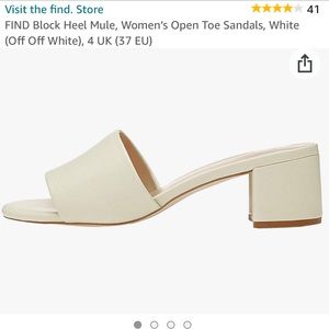 Ivory Block heeled Mules- size 6.5